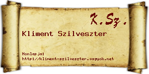Kliment Szilveszter névjegykártya